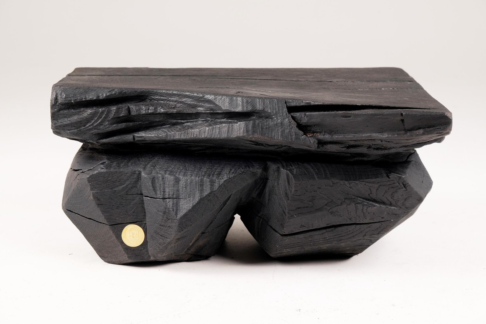 Black carved solid wood decorative piece